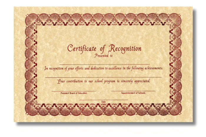 Premium Foil Certificates
